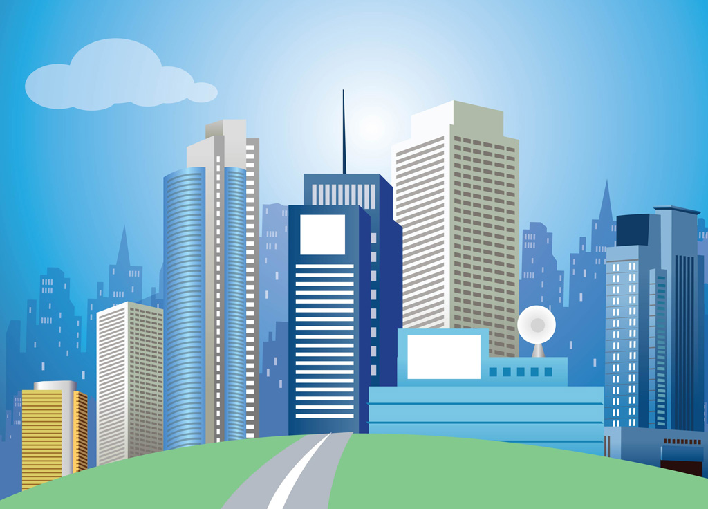 1024x736 Modern City Vector Art Vector Art Graphics