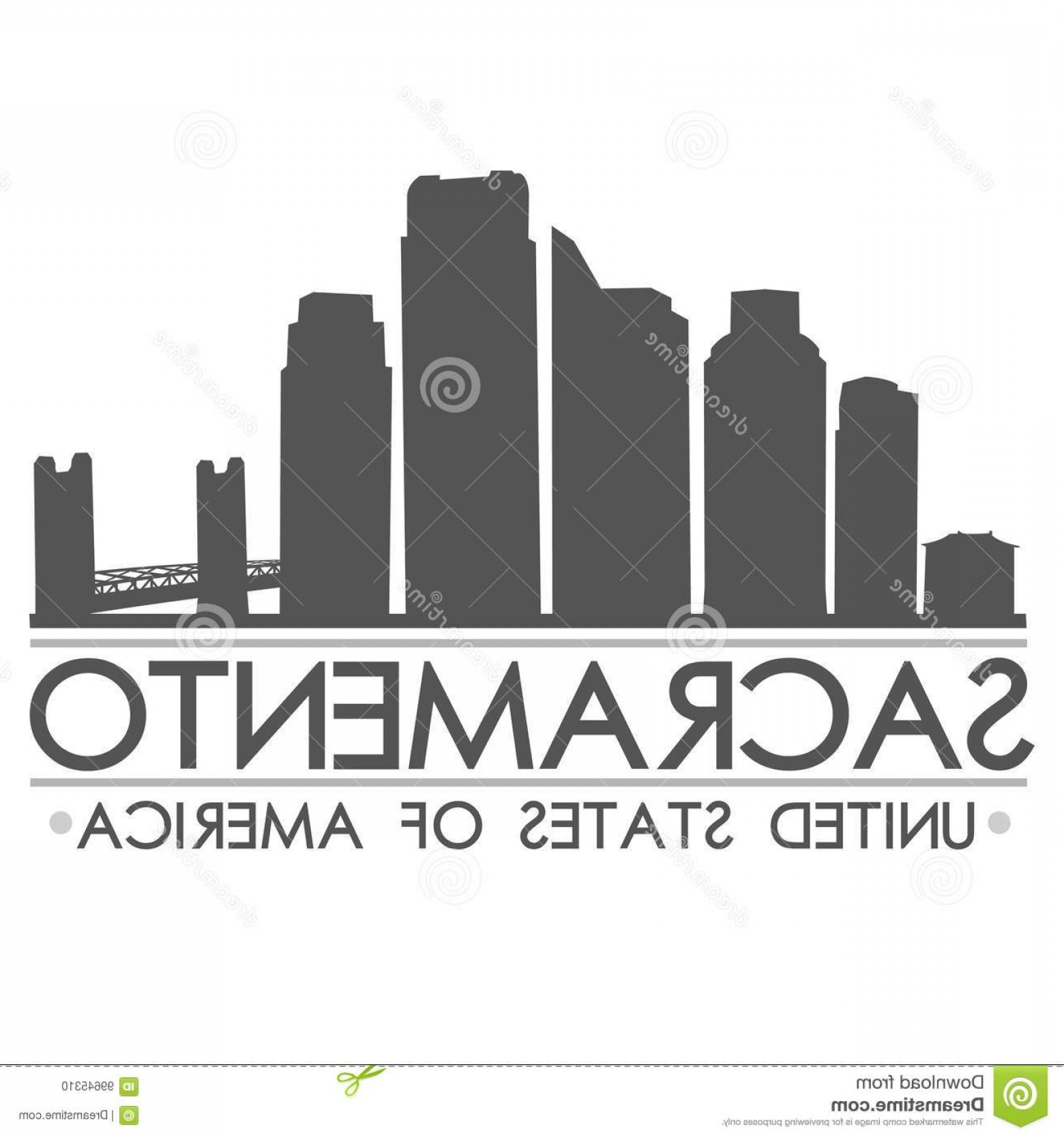 1560x1668 Stock Illustration Sacramento Skyline Silhouette Design City