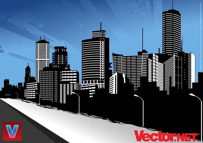 850x601 Vector City Skyline Art
