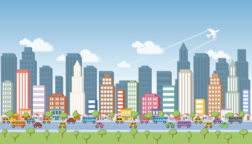 500x286 City Landscape Vector Free Vector Download