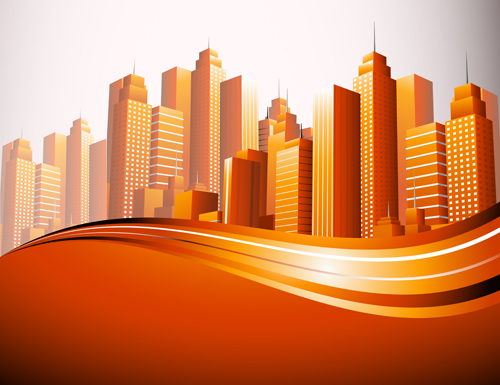 500x385 City Skyscrapers Design Vector Background Set Free Download