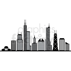 Black And White Chicago City Vector Skyline Clipart Royalty Free 300x300 Black And White Chicago City Vector Skyline Clipart Royalty Free