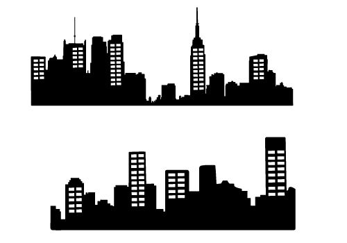 500x350 Free City Skyline Silhouette Vector City Silhouette Graphics