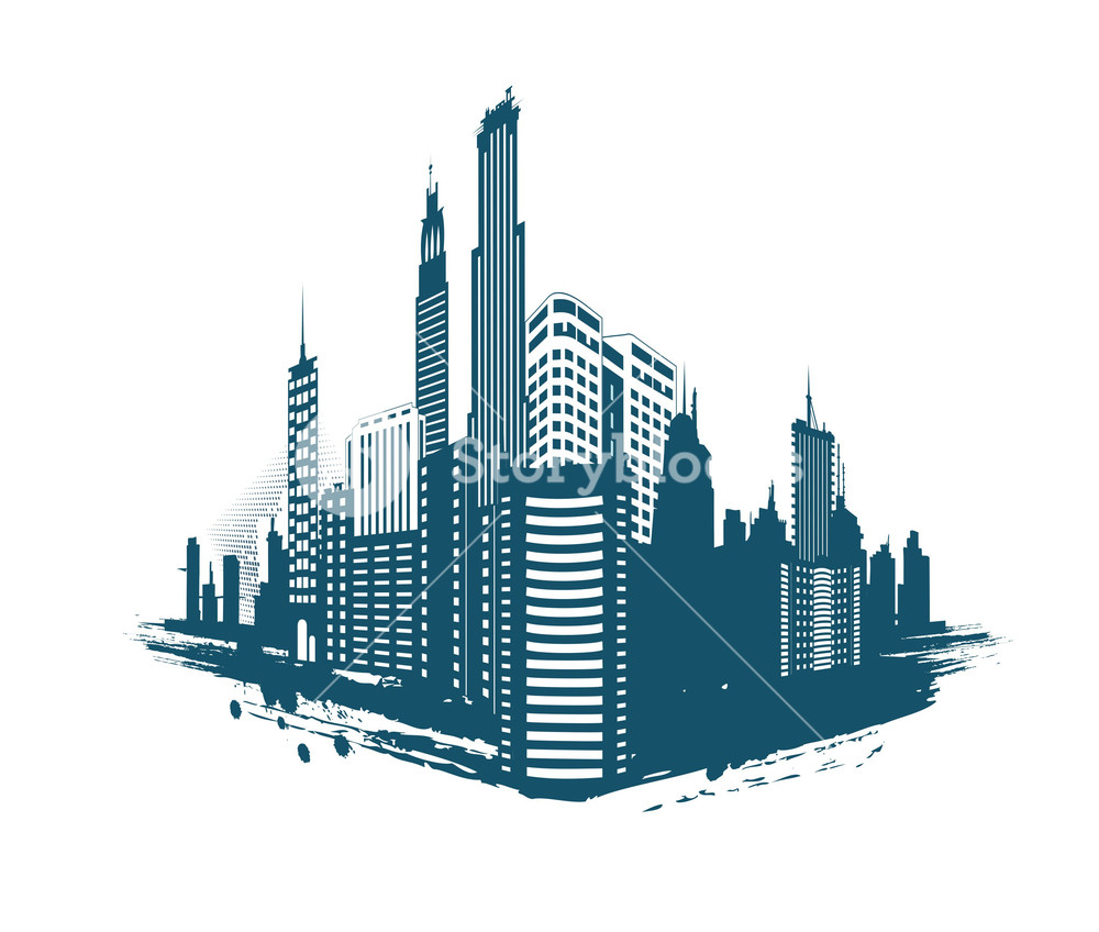 1000x848 Grunge Abstract City Vector Illustration Royalty Free Stock Image