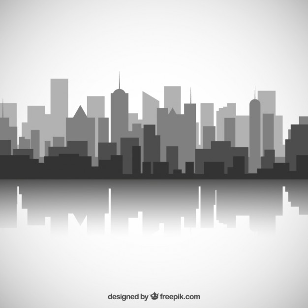 626x626 Black And White City Skyline Vector Free Download