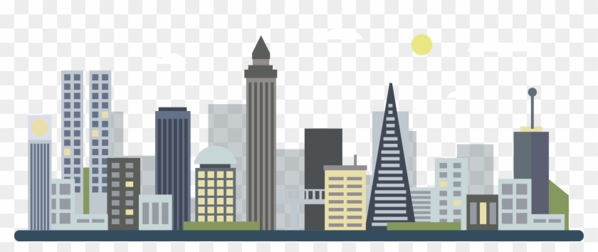 City Vector Png, Transparent Png 840x354 City Vector Png, Transparent Png