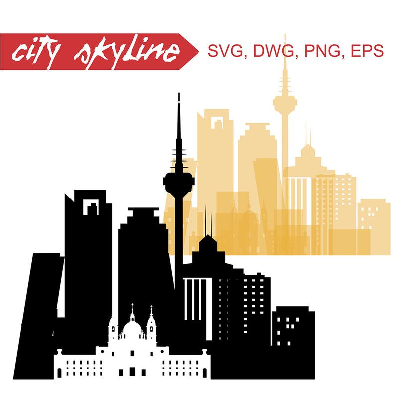 794x794 Madrid Madrid City Vector Skyline Spain City Silhouette Etsy