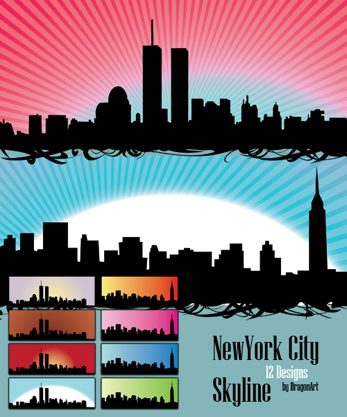 Skyline Us Newyork City Vectors 500x600 Skyline Us Newyork City Vectors