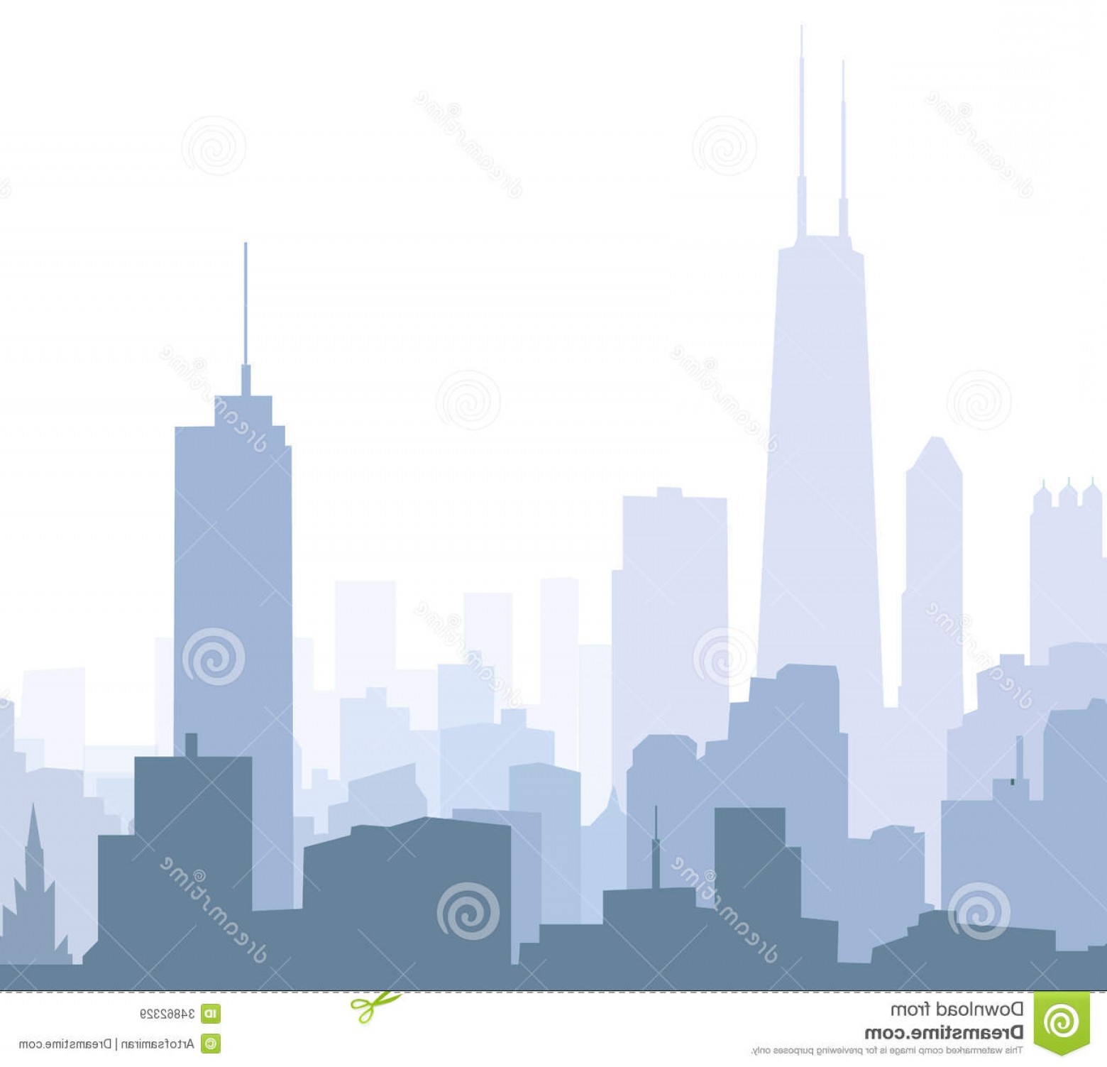 1560x1503 Royalty Free Stock Images Chicago Morning Skyline Vector Cityscape