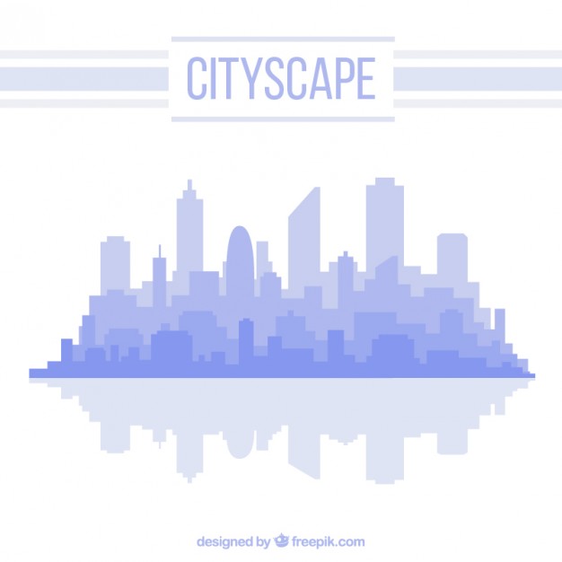626x626 Simple Cityscape Background In Blue Color Vector Free Download