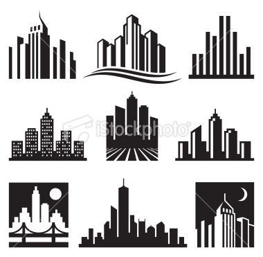 380x371 City Buildings Logo Black White Icon Set Legal Design