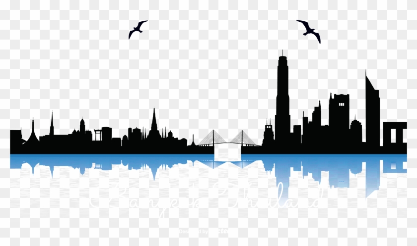 840x497 City Silhouette Vector Free