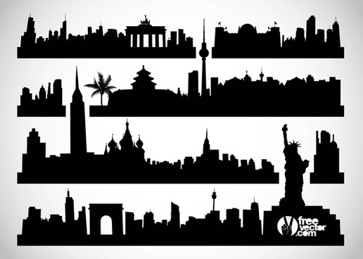 516x368 Cityscape Silhouette Vector Free Vector Download