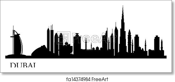 560x264 Free Art Print Of Dubai City Silhouette Dubai City Silhouette