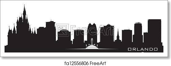 560x219 Free Art Print Of Orlando, Florida Skyline Detailed City