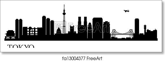 560x208 Free Art Print Of Tokyo City Silhouette Tokyo City Silhouette