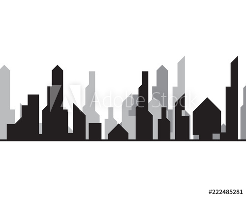 500x400 Modern City Silhouette Vector Illustration In Flat Design