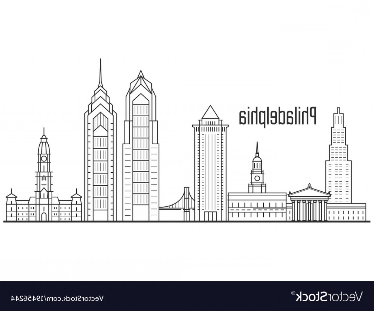 1200x998 Philadelphia City Skyline Downtown Cityscape Vector Geekchicpro