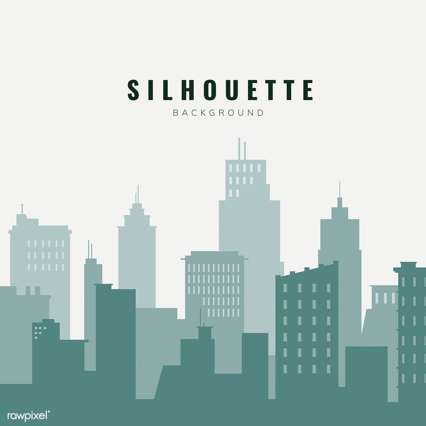 1400x1400 Green And Beige Silhouette Cityscape Background Vector Free