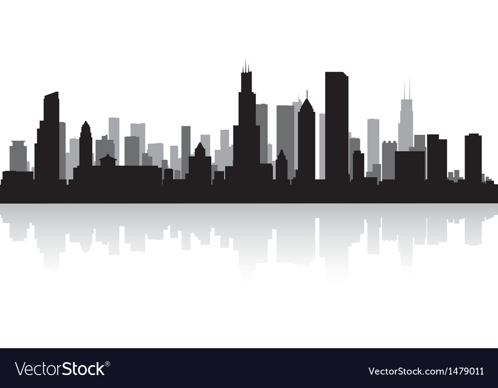 1000x780 Huge Collection Of 'chicago Skyline Silhouette Vector Free
