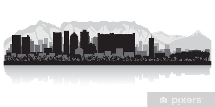 700x350 Fotomural Ciudad Del Cabo Horizonte De La Ciudad Vector Silueta