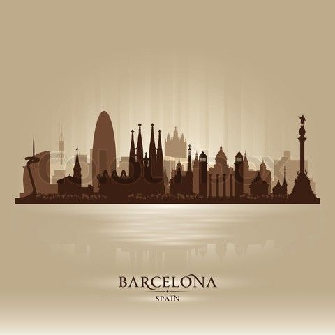 480x480 Vector Of 'barcelona Spain City Skyline Vector Silhouette