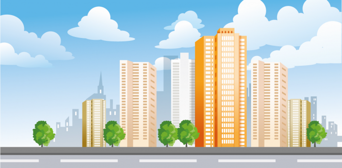 700x345 Ciudad Png Vector, Clipart