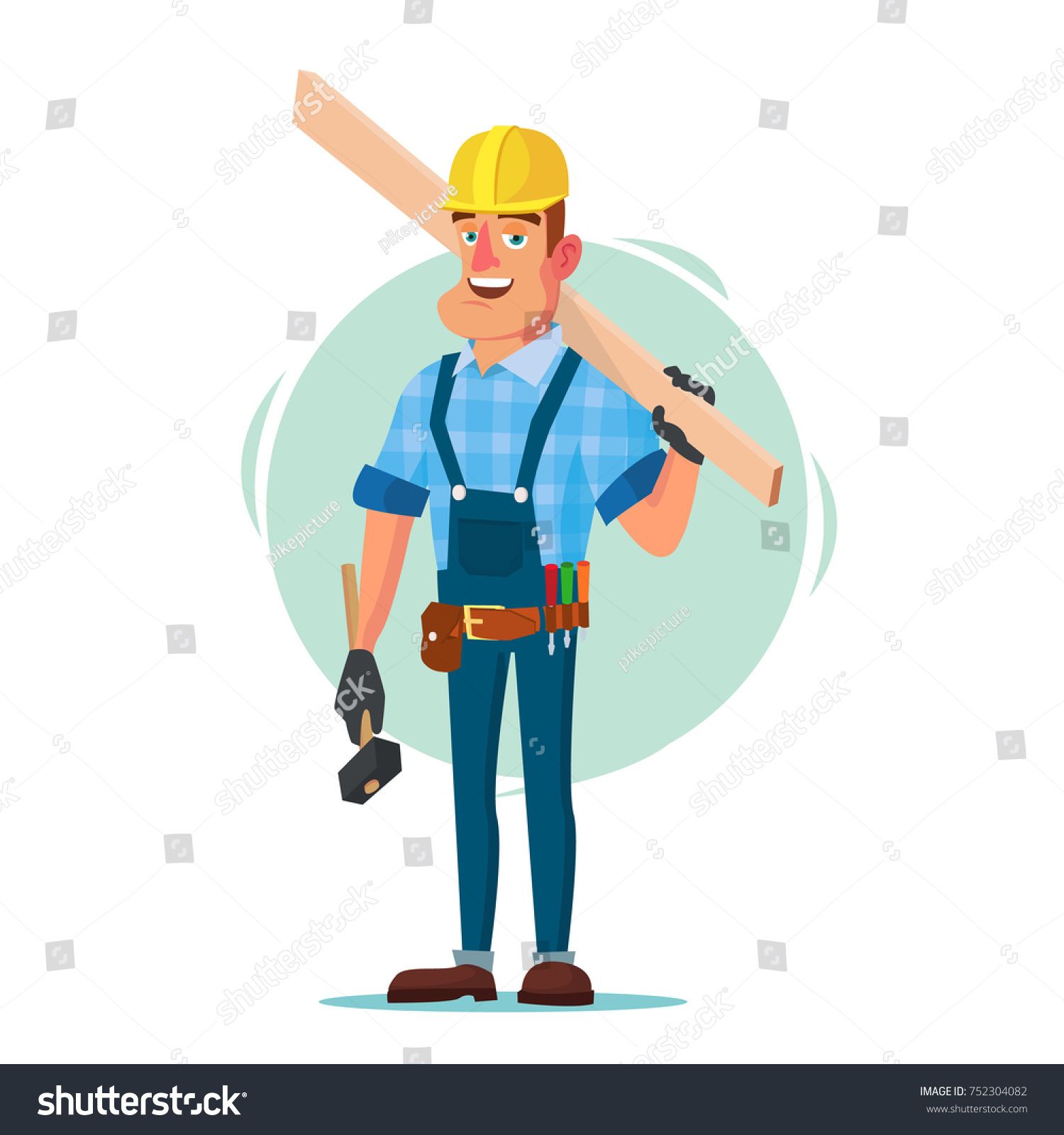 1500x1600 Classic Worker Or Carpenter Vector Civil Engineering Construction