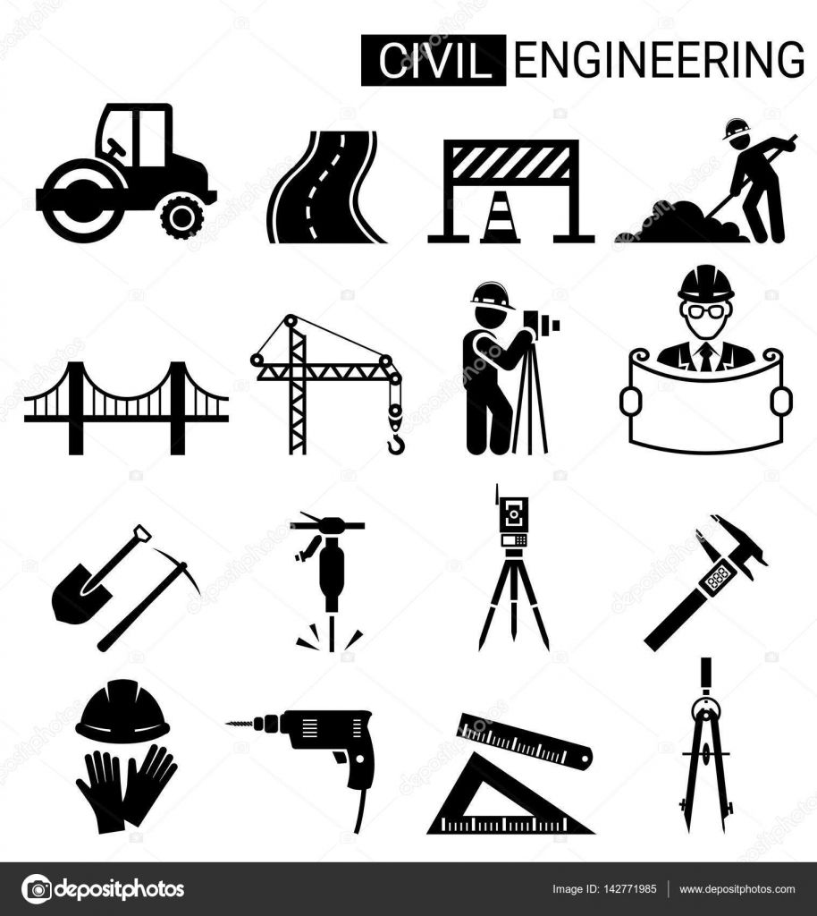 914x1024 Download Royalty Free Set Of Civil Engineering Icon Design