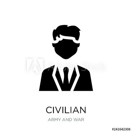 500x500 Civilian Icon Vector On White Background, Civilian Trendy Filled