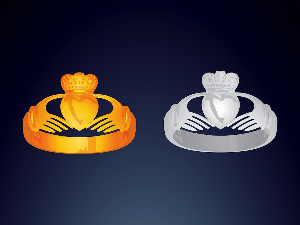 1024x767 Irish Claddagh Rings Vector Art Graphics