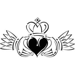 300x300 Claddagh Angel Wings Tattoo Design Claddagh Tattoo Designs