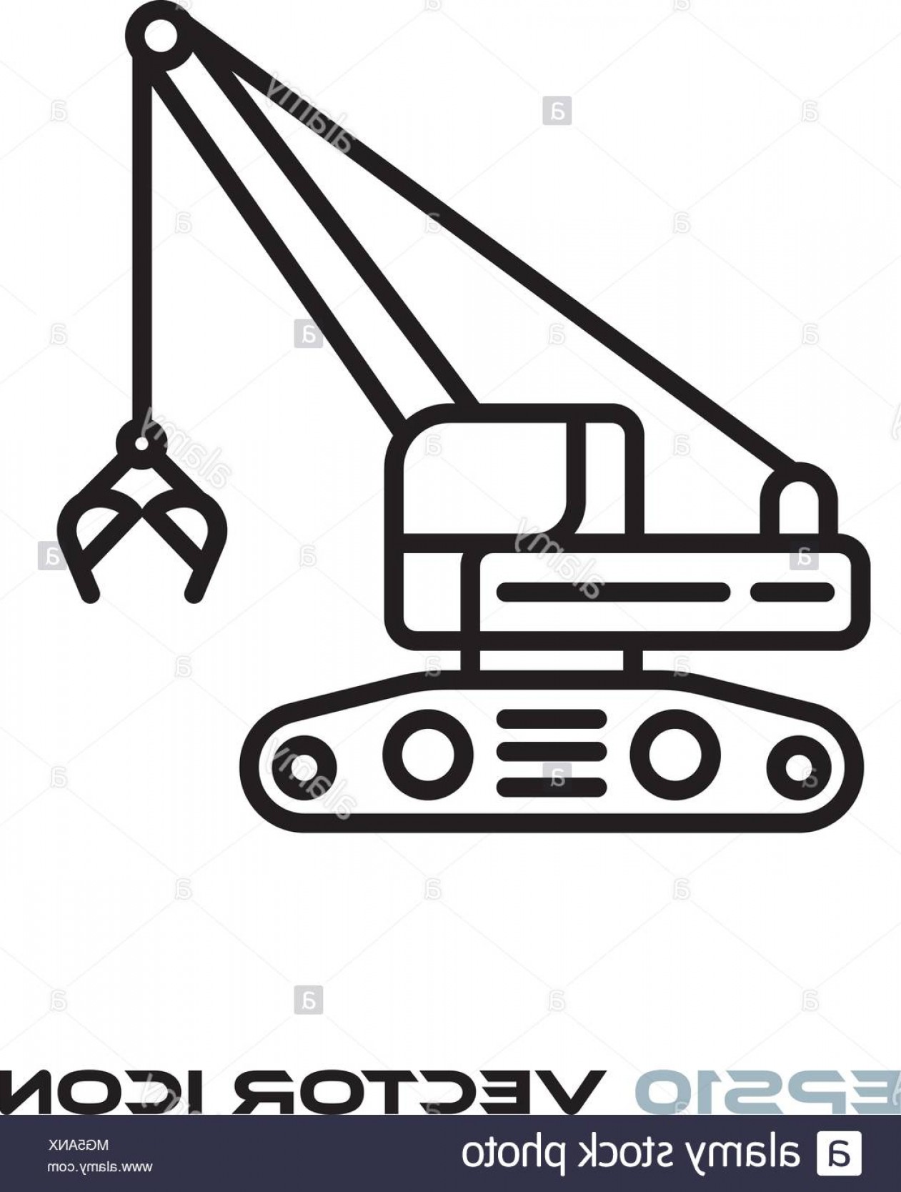 Clamshell Grab Excavator Flat Line Icon Vector Image Soidergi 1261x1668 Clamshell Grab Excavator Flat Line Icon Vector Image Soidergi
