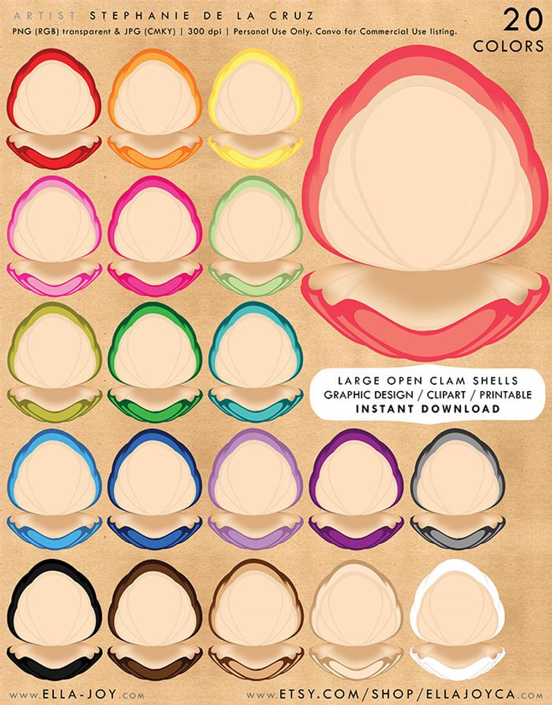 794x1015 Clam Shell Clip Art Digital Vector Mermaid Clam Shell Instant Etsy
