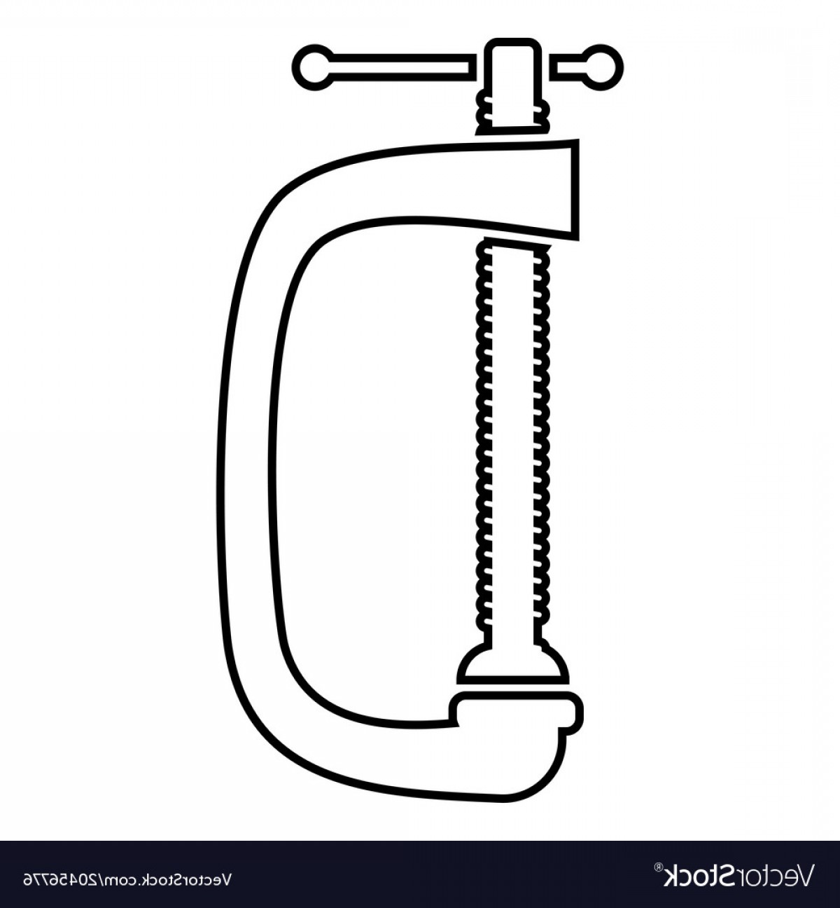 1200x1296 Cramp Screw Clamp Icon Black Color Flat Style Vector Soidergi