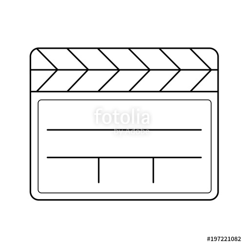 500x500 Clapboard Vector Line Icon Isolated On White Background Clapboard