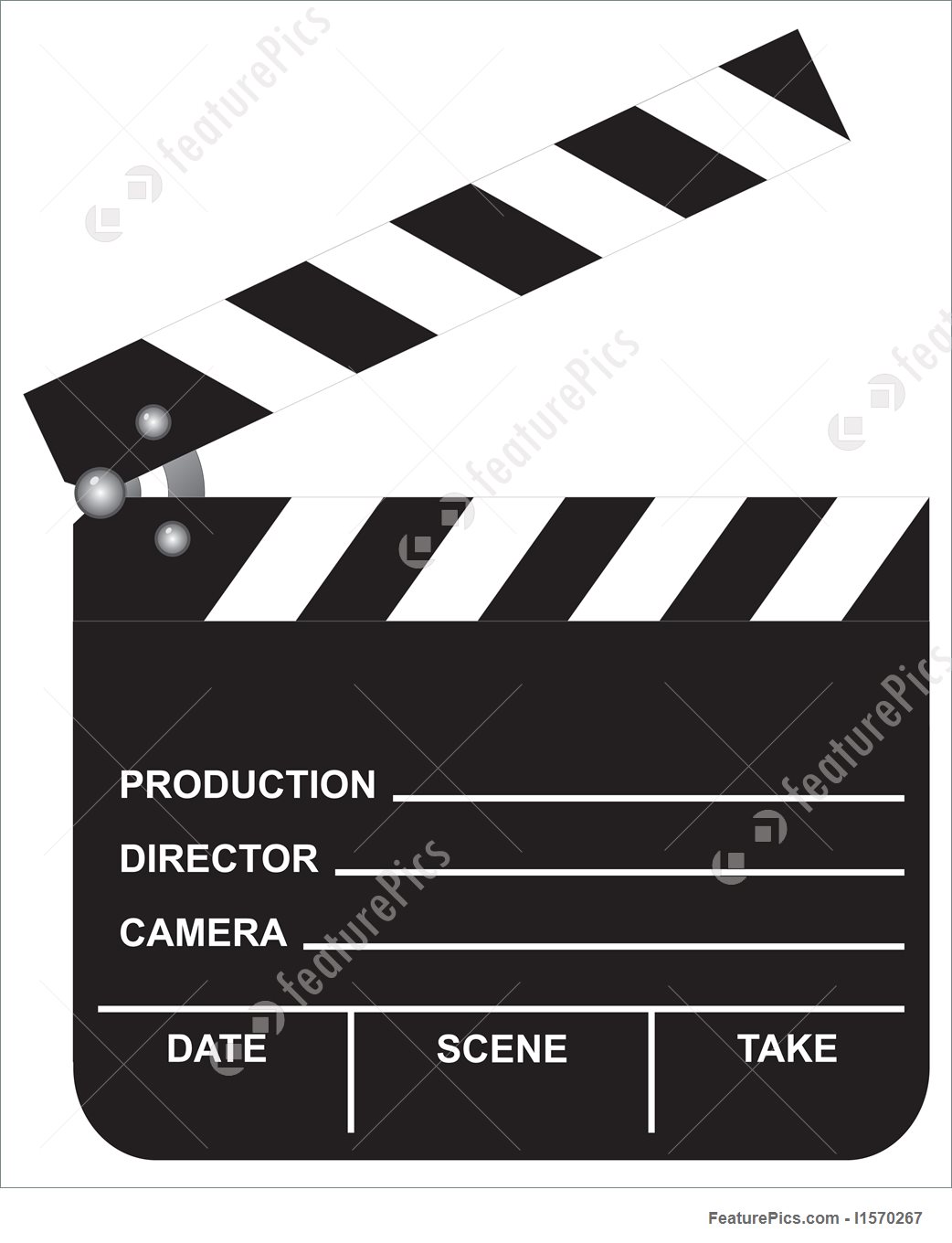 1042x1360 Illustration Of Open Movie Clapboard