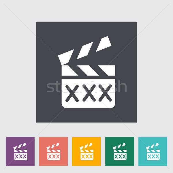 600x600 Adult Movie Clapper Vector Illustration Oleksii Afanasiev