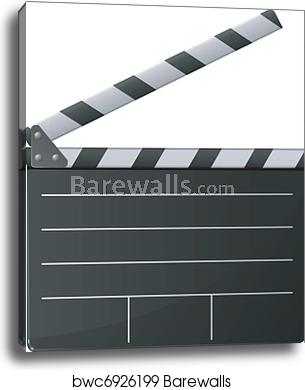 305x390 Cinema Clapper Vector, Canvas Print Barewalls Posters Prints