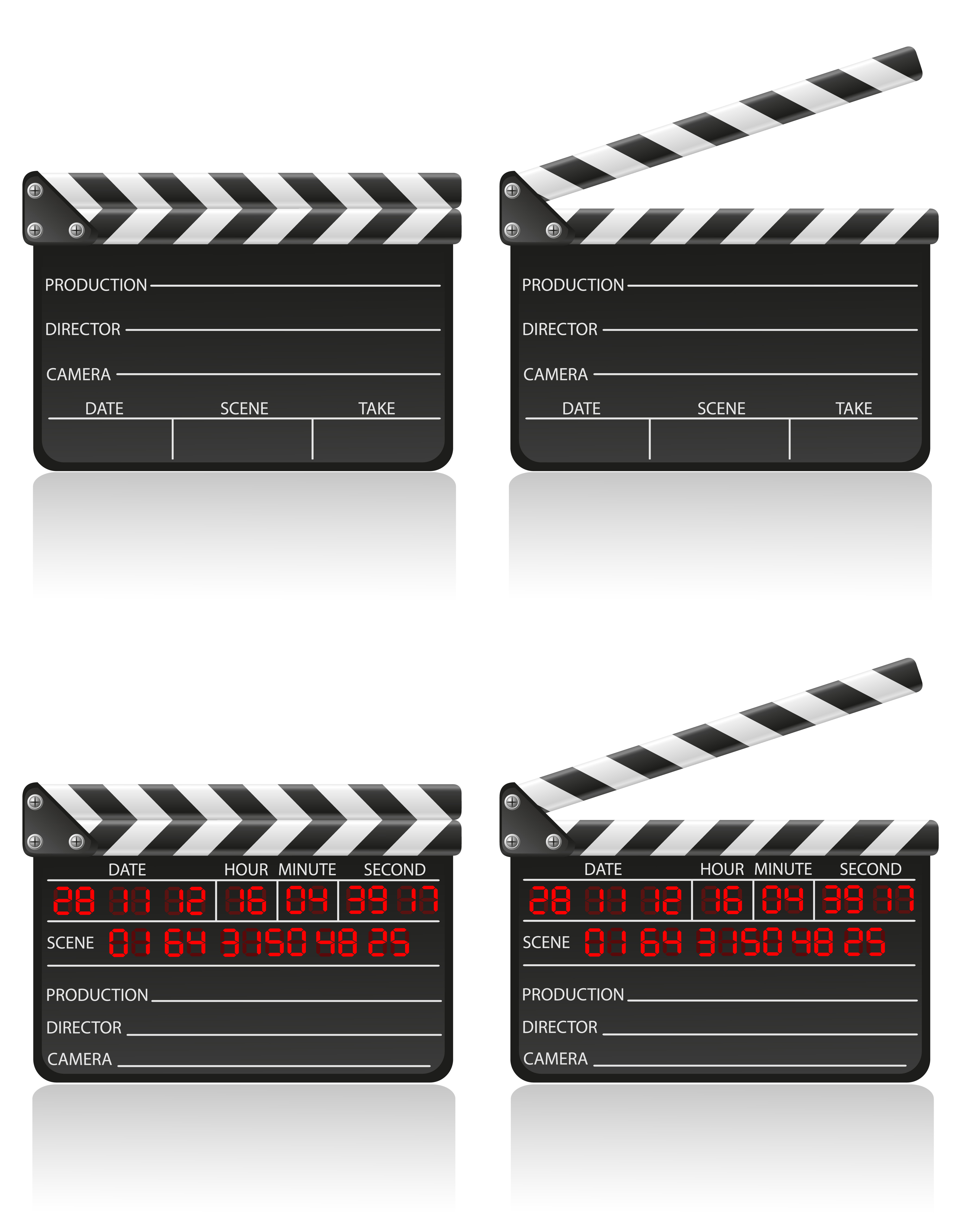 4134x5315 Clapper Board Free Vector Art
