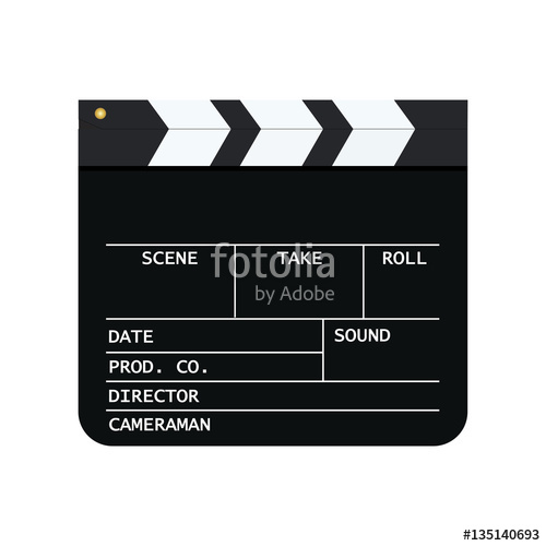 500x500 Movie Clapper Board Isolated On White Background Mockup