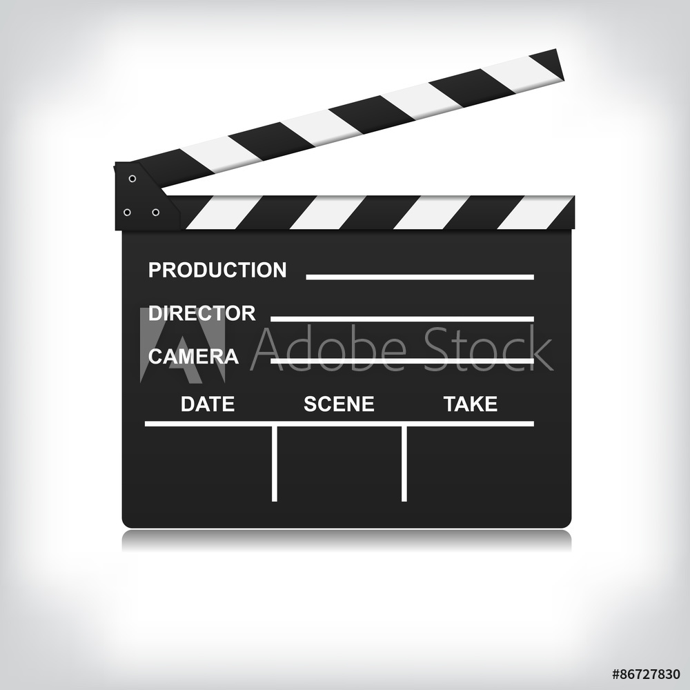 1000x1000 Photo Art Print Black Open Clapperboard Vector Europosters