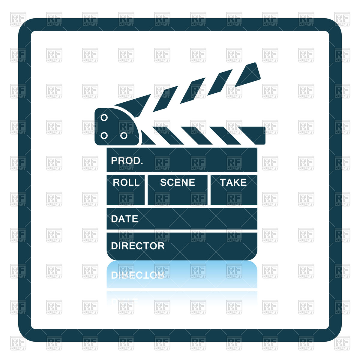 1200x1200 Shadow Reflection Design Of Clapperboard Vector Image