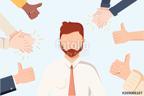 500x334 Human Hands Clapping Applaud Hands Vector Illustration In Flat