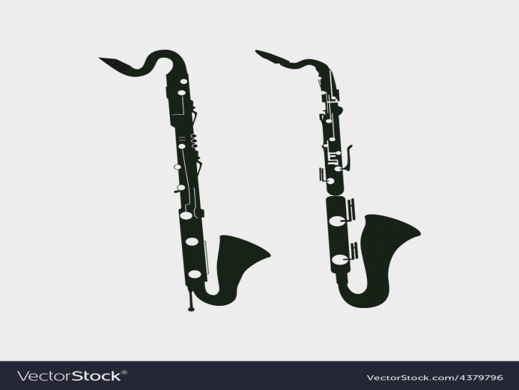 727x547 Bass Saxophone And Clarinet Royalty Free Vector Image Saxophone