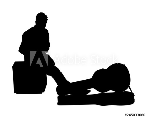 500x403 Street Artist Musician Boy Playing On The Clarinet, Vector