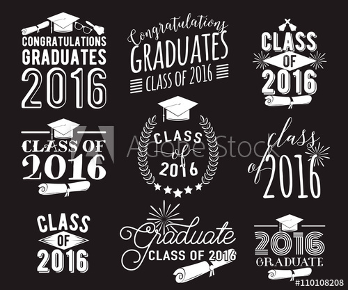 500x417 Graduation Wishes Overlays, Lettering Labels Design Set
