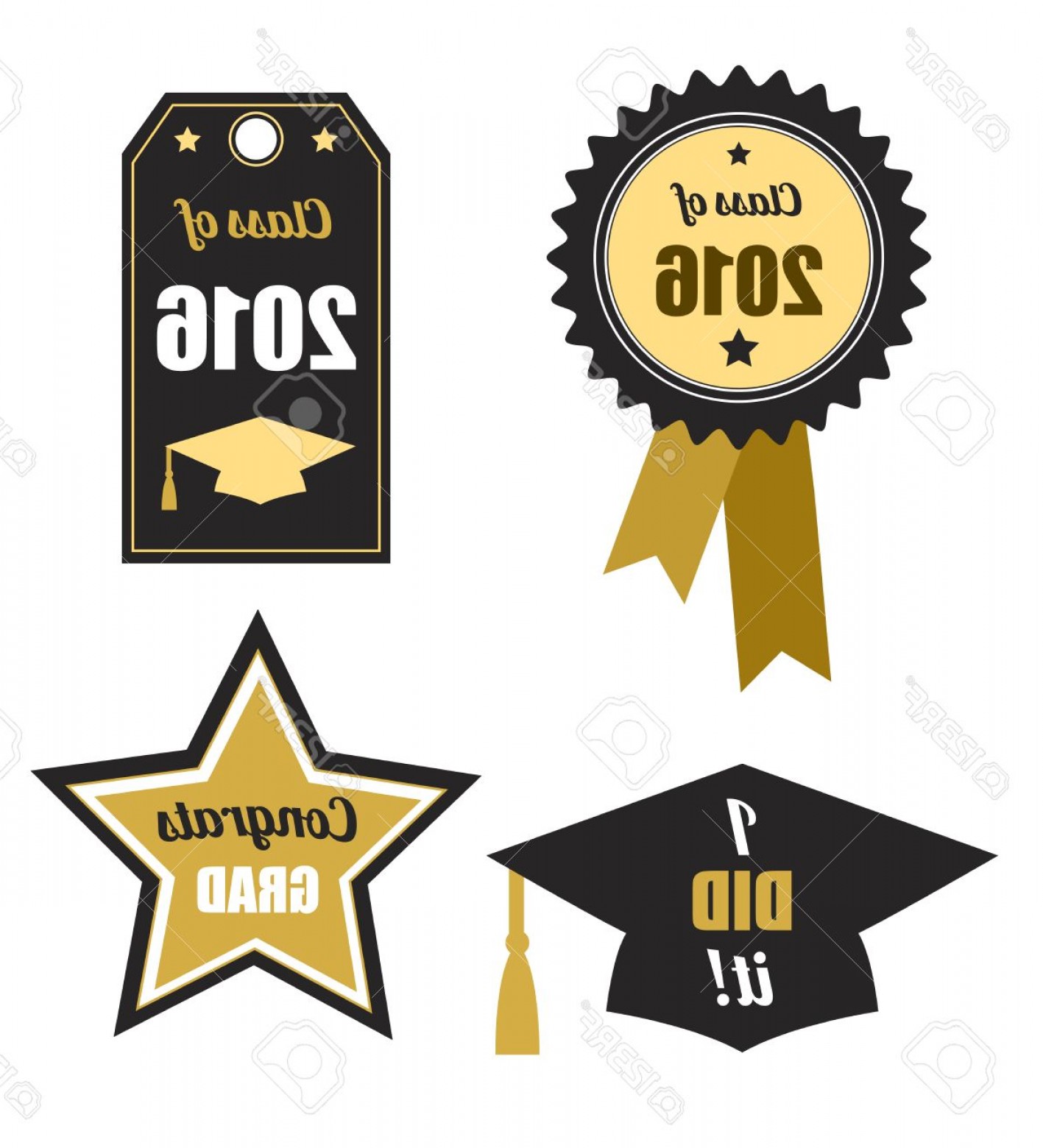 1417x1560 Photostock Vector Graduation Logos Set Class Of Collection Of Gold