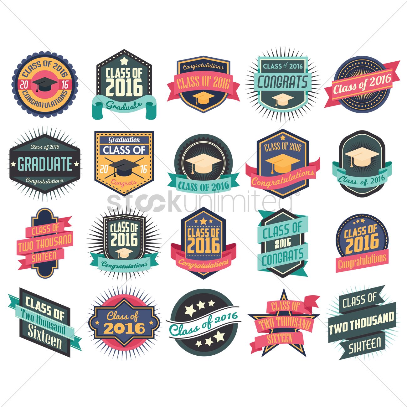 1300x1300 Set Of Graduation Labels Vector Image