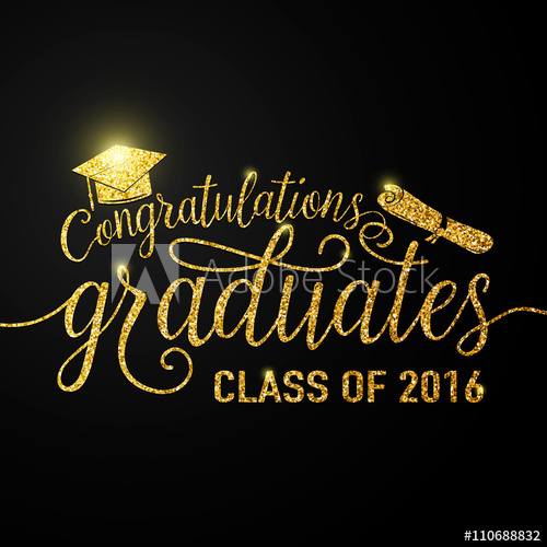 500x500 Vector Illustration On Black Graduations Background